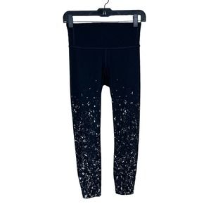 Lululemon Speed Wunder Legging 4 Speckle Shine Mid Rise Crop 23" Womens Black